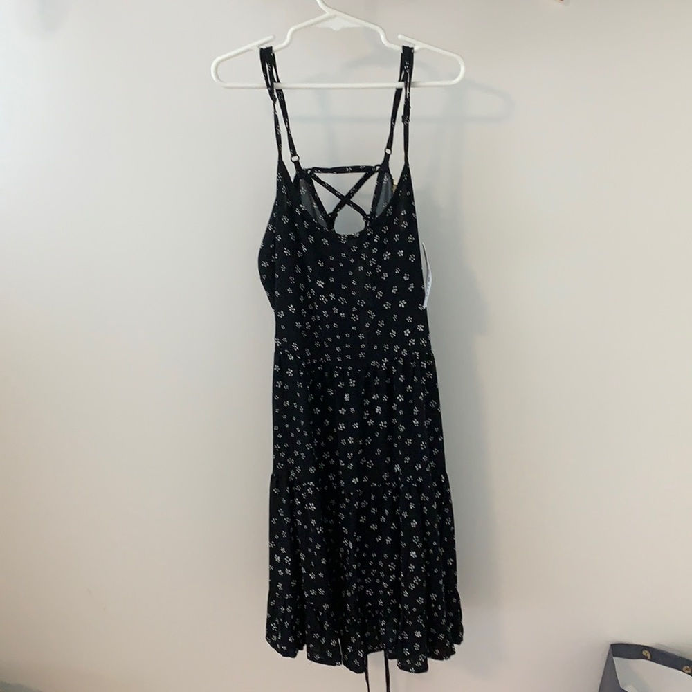 pacsun la hearts black and white floral dress